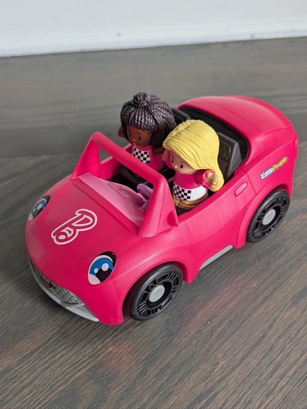 Fisher-Price Little People Barbie Convertible Sports Car Push-Along + 2 People